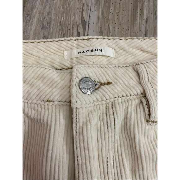 PACSUN Corduroy Mom Jeans Pants Mid Rise Cream Women’s Sz 25 - Picture 3 of 6